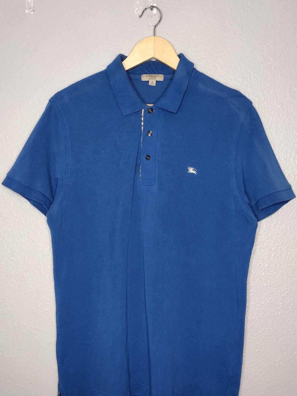 Burberry Blue Slim Fit Short Sleeve Polo Shirt Sz M - Picture 3 of 16